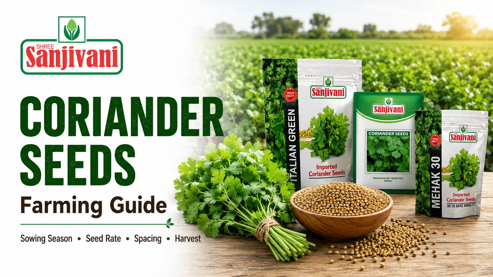 Coriander Seed Rate, Yield & Crop Duration in India