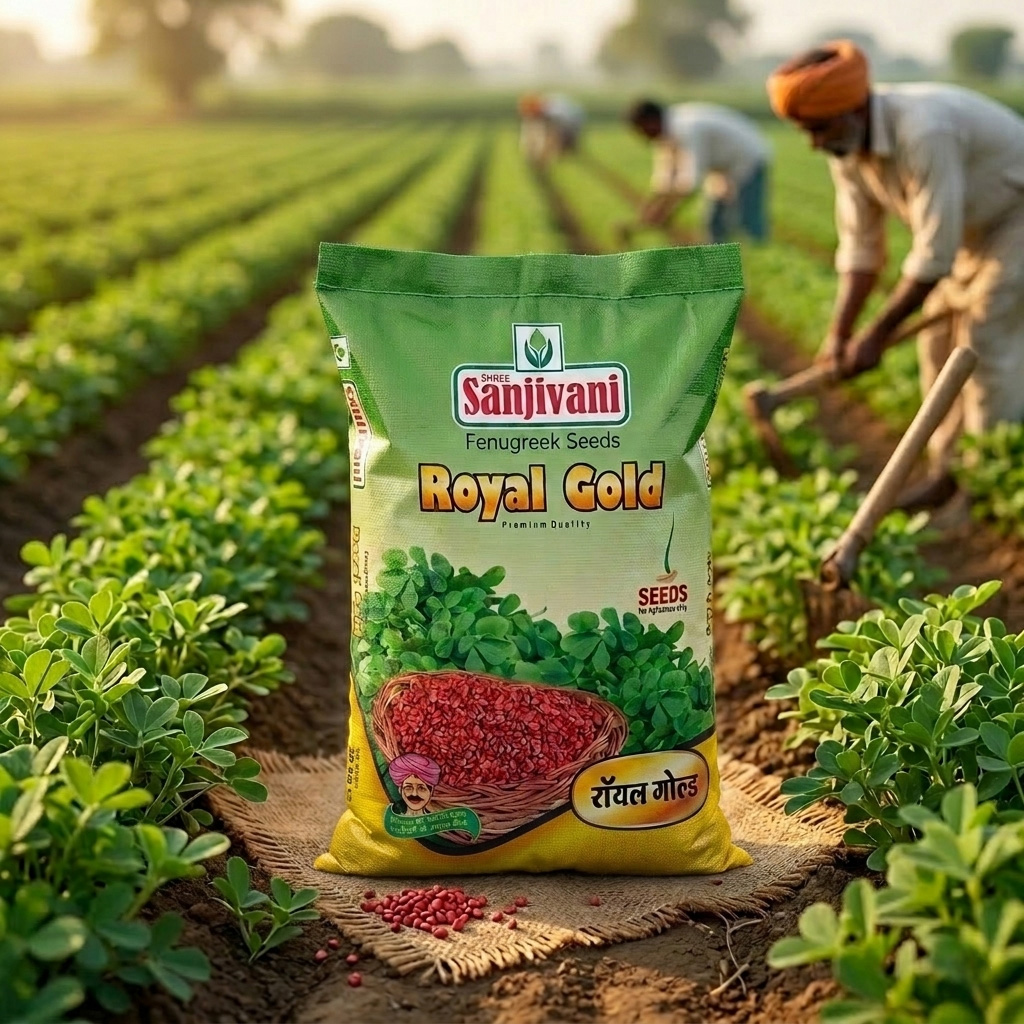 Royal Gold Fenugreek Seeds – Bold Treated Seeds (30 kg Pack)