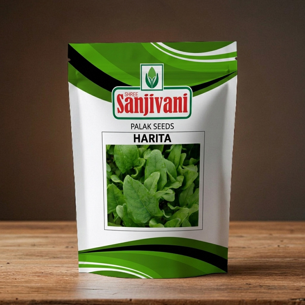 Harita OP Palak Seeds | Premium Open-Pollinated Spinach | Dark Green, Vegetable Seeds | 1kg Pack