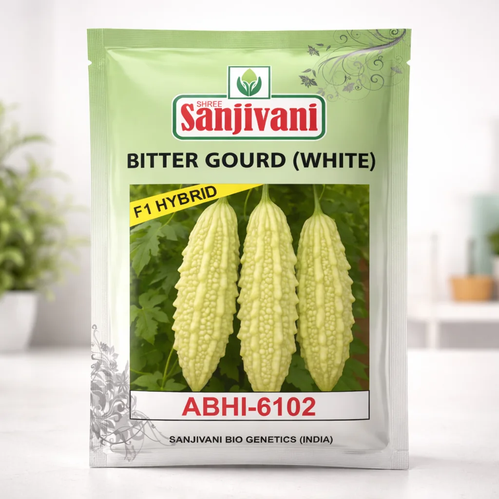 ABHI-6102 F1 Hybrid White Bitter Gourd Seeds – 25gm Pack
