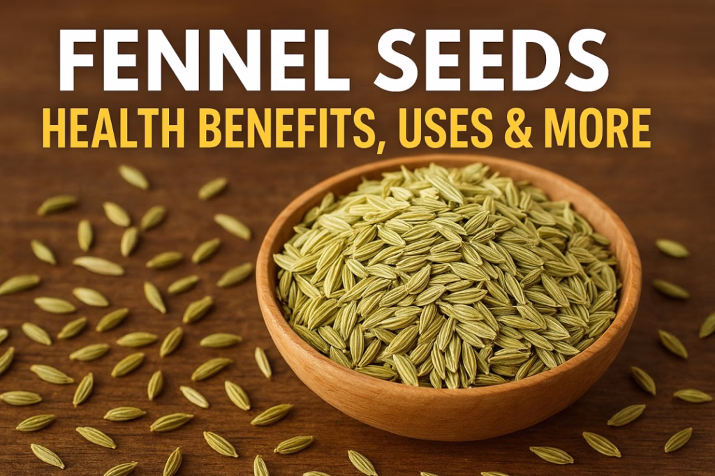 Organic fennel seeds in wooden bowl – health benefits, uses, and substitutes